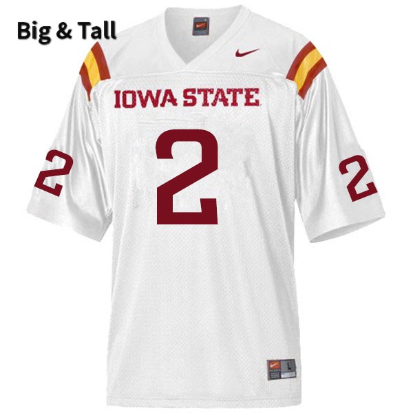 Iowa State Cyclones Men's #2 Sean Shaw Jr. Nike NCAA Authentic White Big & Tall College Stitched Football Jersey XT42X48RK